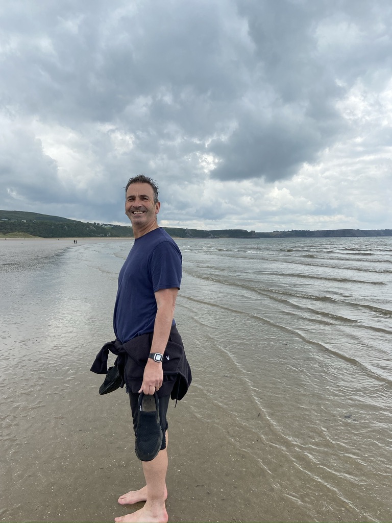 Wide sandy beach at Oxwich Bay