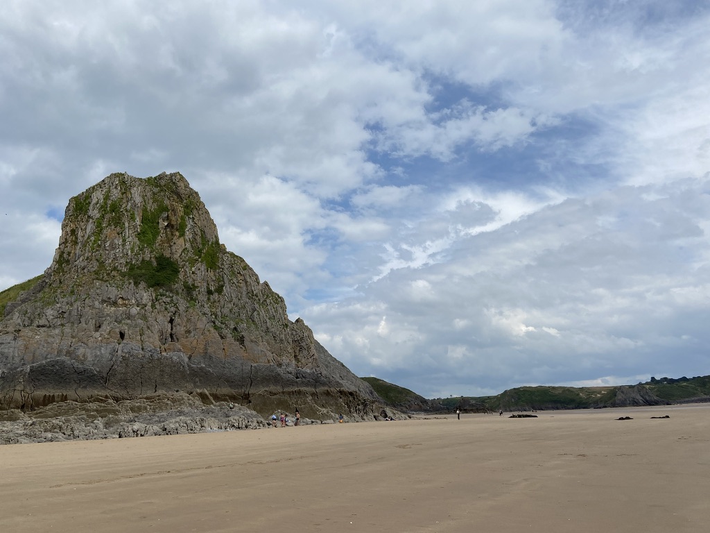 Oxwich Bay coastline and surrounding hills