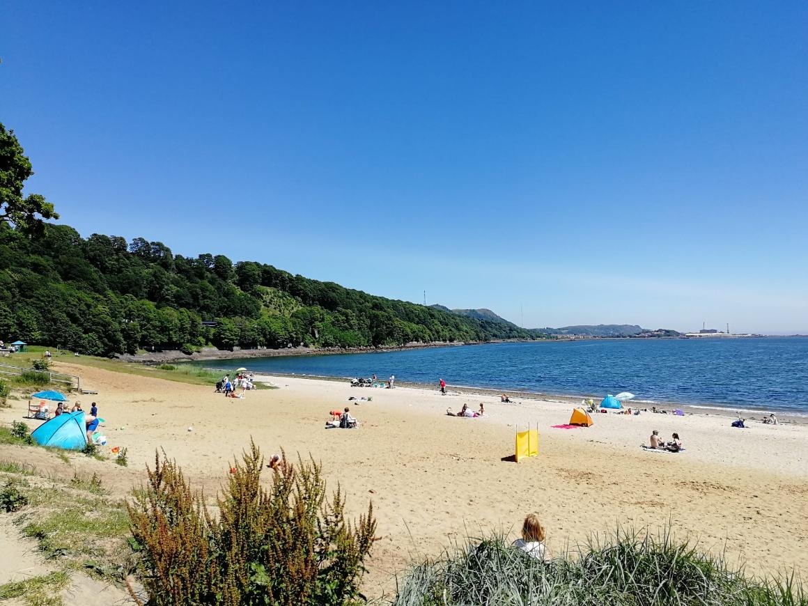 Sunny view of Silver Sands, Aberdour