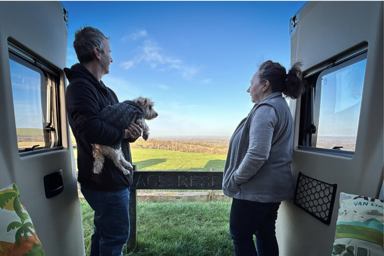 Angela and Alan travelling together